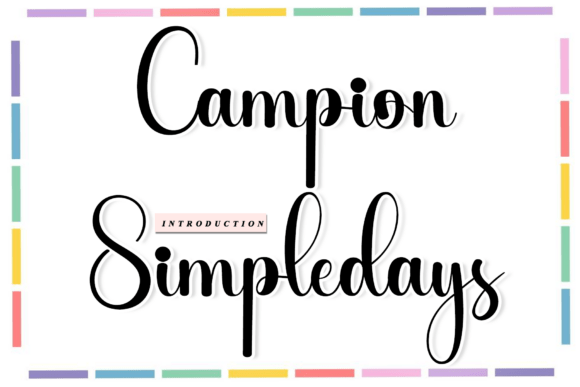 Campion Simpledays: A Romantic Script Font for Your Brand