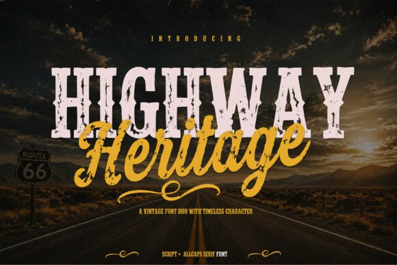 Highway Heritage: A Vintage Font Duo for Web Design