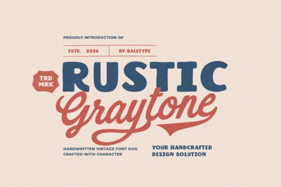 Rustic Graytone: A Vintage Font Duo for Crafters